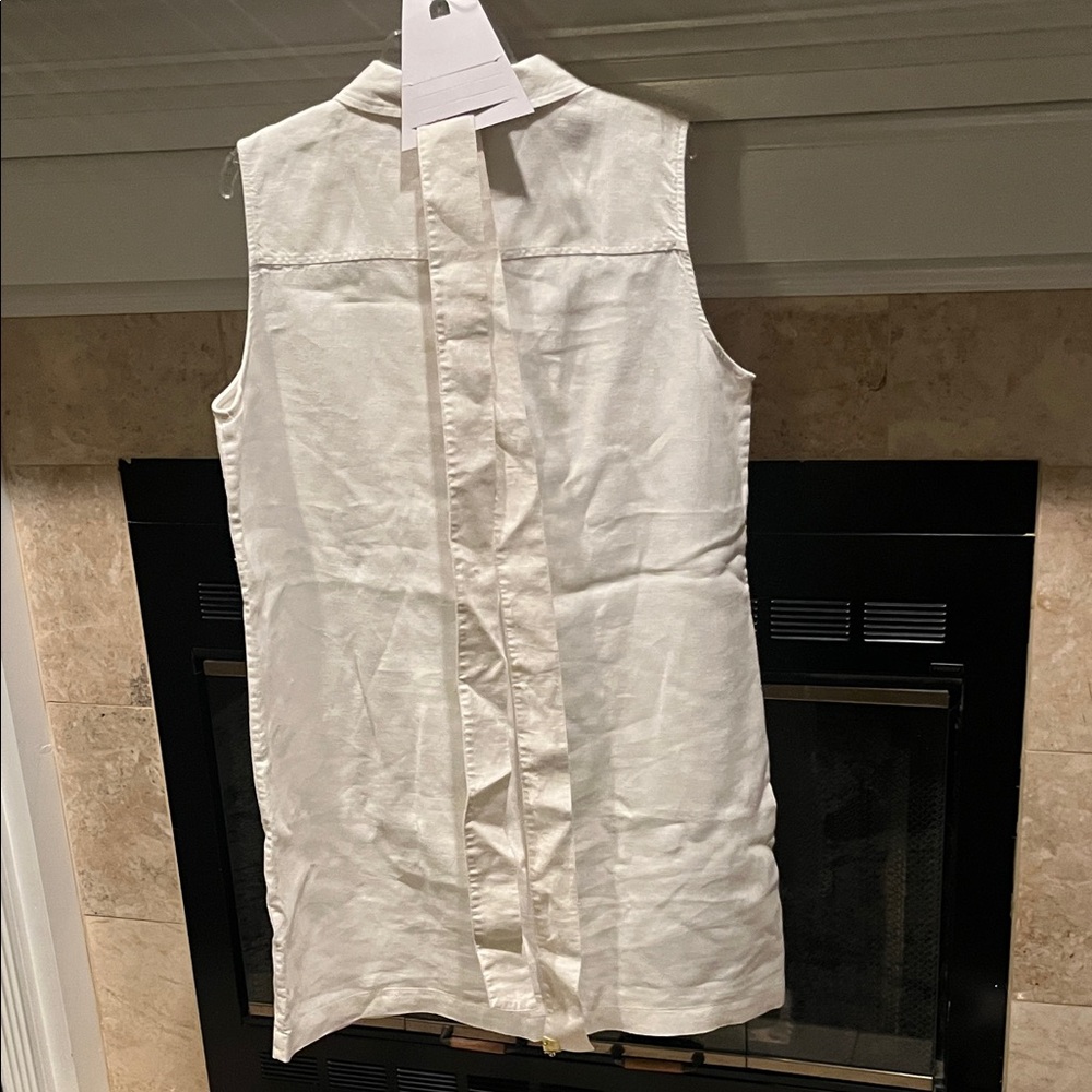 Spartina White and Pink Floral belted shirt dress - Picture 4 of 4
